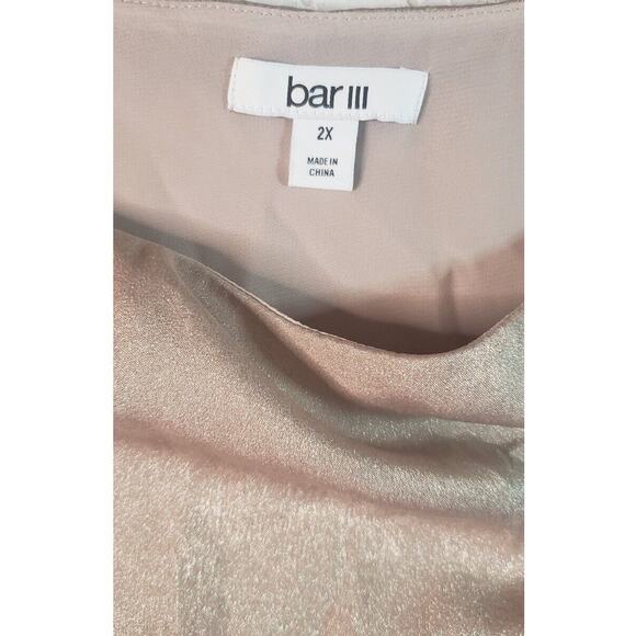 Bar lll Womens Pink Shimmer Camisole Plus Size 2X Casual Party Evening Wear - Picture 3 of 7